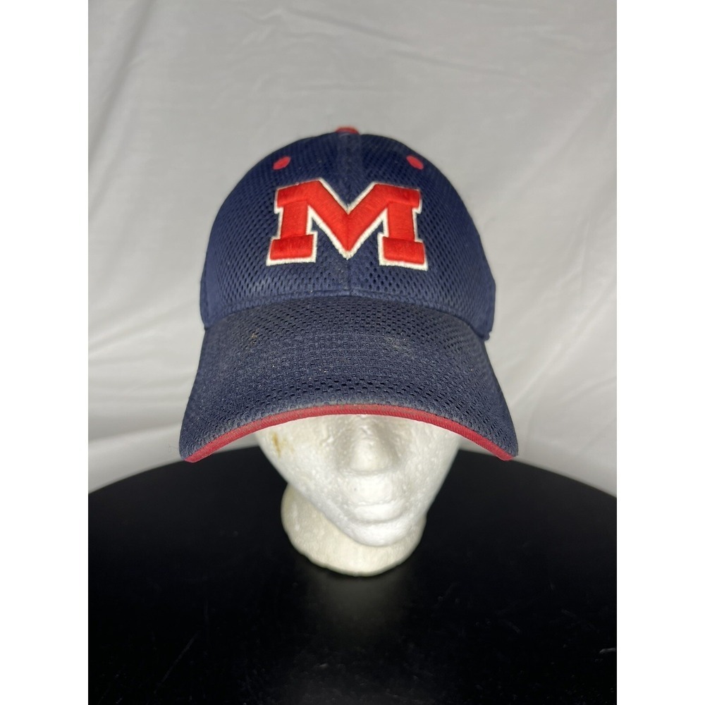 Top Of The World Ole Miss Rebels Hat Cap Fitted One Fit Blue Red